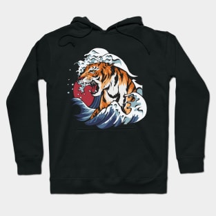 Savage Tiger in Ocean Wave Hoodie